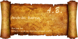 András Barna névjegykártya
